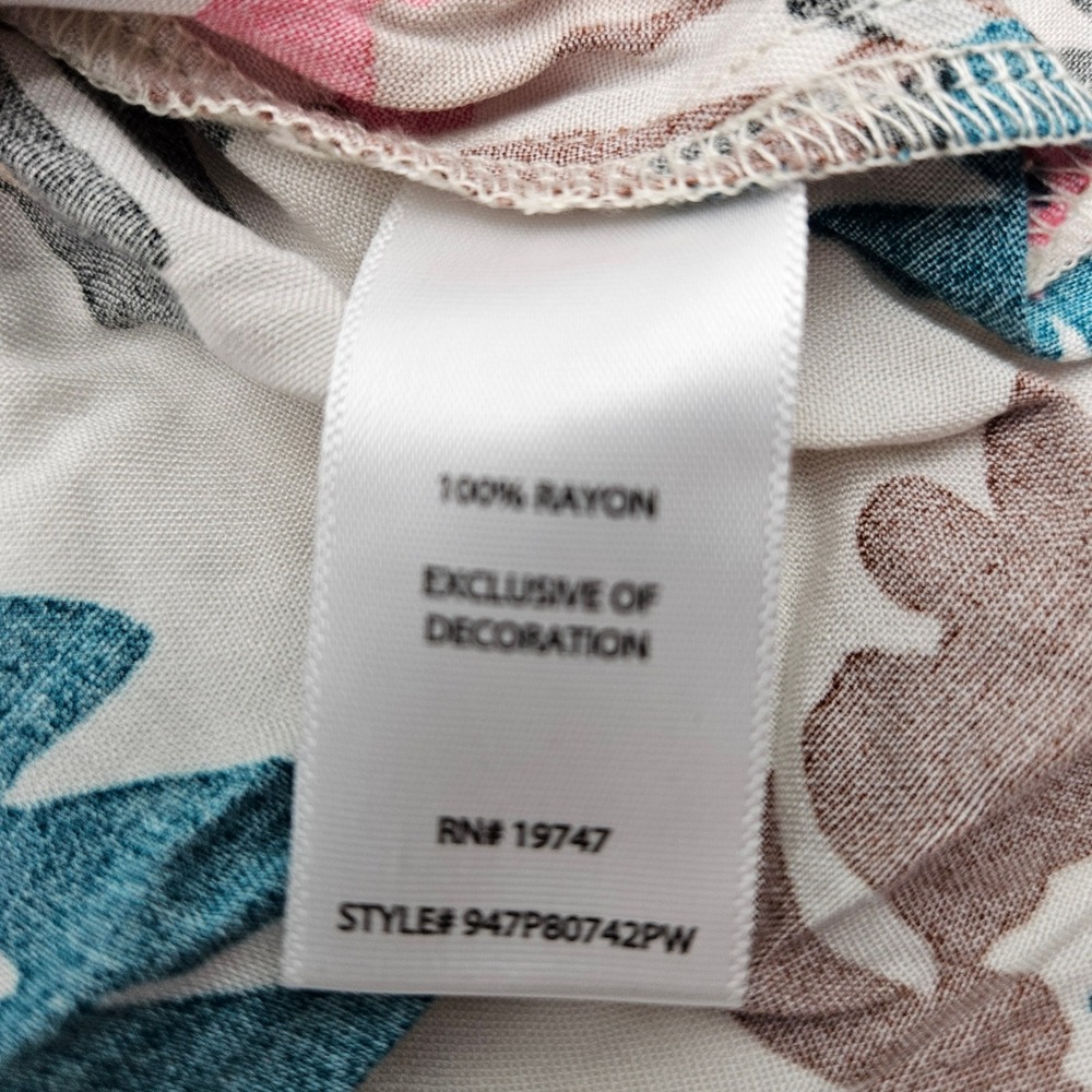 The Pioneer Woman Peasant Blouse Abstract Floral Cream XXL New With‎ Tags - Picture 4 of 7